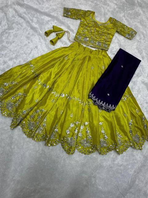 kids lehenga chinon silk Kids clothing wholesale market in Surat
